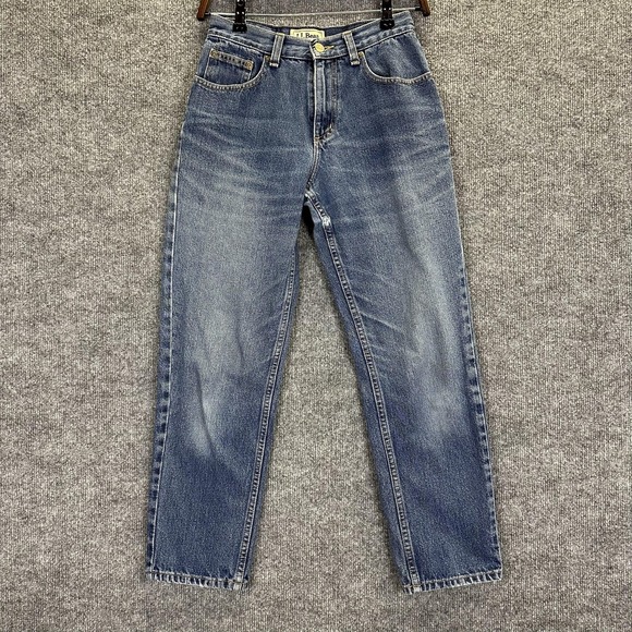 L.L. Bean Denim - LL Bean Jeans Womens 4 Petite Blue Denim Original Fit Traditional Cotton